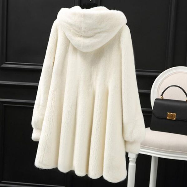 women's fur & faux real mink whole coat hooded winter female jacket outwear, Black
women's fur & faux real mink whole coat hooded winter female jacket outwear, Black