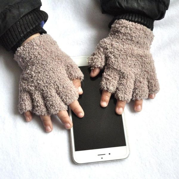 children's winter warm half fingerless gloves for kindergarten pupils half fleece plus fleece finger gloves, White
children's winter warm half fingerless gloves for kindergarten pupils half fleece plus fleece finger gloves, White