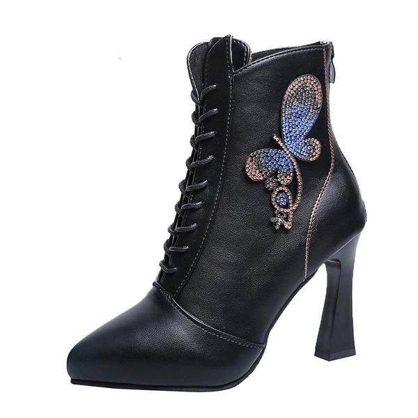 boots 2021 leather footwear women's ankle ladies crystal shoes pointed toe square high heels keep warm height increasing, Black
boots 2021 leather footwear women's ankle ladies crystal shoes pointed toe square high heels keep warm height increasing, Black