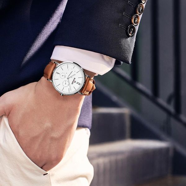 wristwatches swish 2021 leather mens watches business quartz watch watperproof sports clcoks for male erkek kol saati, Slivery;brown
wristwatches swish 2021 leather mens watches business quartz watch watperproof sports clcoks for male erkek kol saati, Slivery;brown