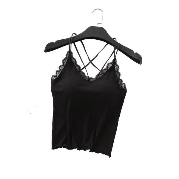 camisoles & tanks sling bottoming vest with chest pad, lace-trimmed cross-shoulder straps, beauty back, Black;white
camisoles & tanks sling bottoming vest with chest pad, lace-trimmed cross-shoulder straps, beauty back, Black;white