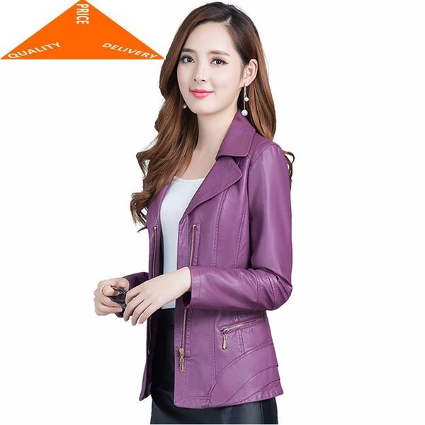 women's leather & faux fashion 2021 est spring autumn pu jacket large size of female clothing 6xl elegant slim coat lwl397, Black
women's leather & faux fashion 2021 est spring autumn pu jacket large size of female clothing 6xl elegant slim coat lwl397, Black