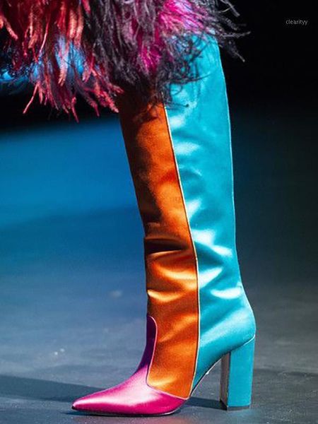 boots trendy fashion knee high patchwork chunky heels pointed toe mixed color shoes slip on slouth woman long fall winter1, Black
boots trendy fashion knee high patchwork chunky heels pointed toe mixed color shoes slip on slouth woman long fall winter1, Black