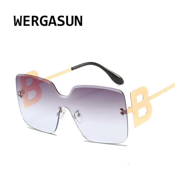 sun glasses wergasun 2021 oversized gradient glasses women luxury brand fashion rimless square metal female men, White;black
sun glasses wergasun 2021 oversized gradient glasses women luxury brand fashion rimless square metal female men, White;black