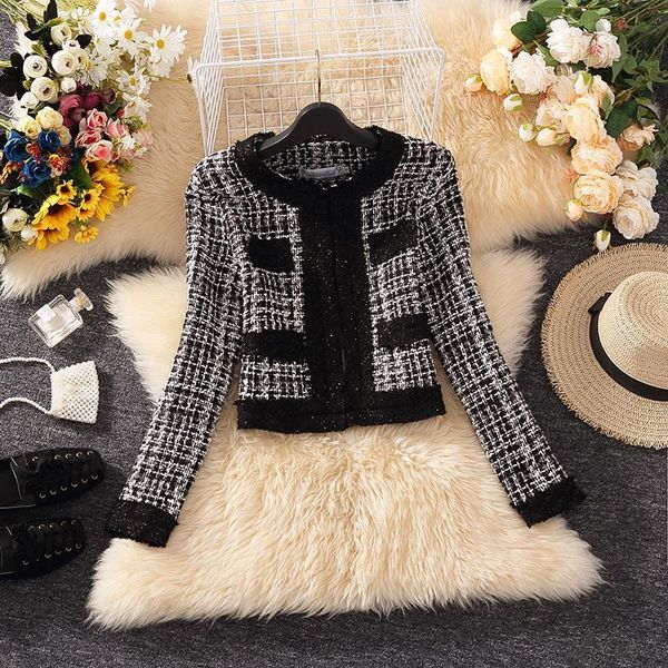 women's jackets 2021 women fashion coat autumn winter black checkered tweed causual plaid jacket outwear l08, Black;brown
women's jackets 2021 women fashion coat autumn winter black checkered tweed causual plaid jacket outwear l08, Black;brown
