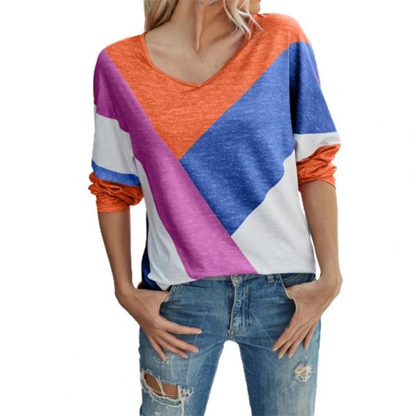 women's blouses & shirts women blouse casual long sleeve contrast color round neck autumn loose block print t-shirt for daily streetwe, White
women's blouses & shirts women blouse casual long sleeve contrast color round neck autumn loose block print t-shirt for daily streetwe, White