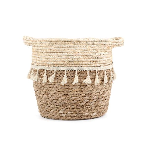 storage baskets bucket hand-woven basket flower pot 16*16*13cm suitable for indoor straw with tassels home waterproof plant container
storage baskets bucket hand-woven basket flower pot 16*16*13cm suitable for indoor straw with tassels home waterproof plant container