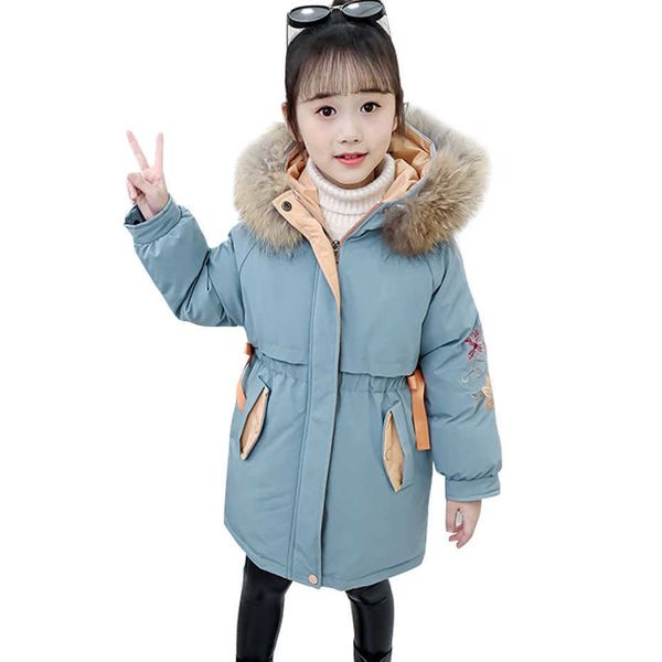 girls coat parka thick warm for flower embroidery children's jackets winter kids clothes 6 8 10 12 14 210528, Blue;gray 
girls coat parka thick warm for flower embroidery children's jackets winter kids clothes 6 8 10 12 14 210528, Blue;gray