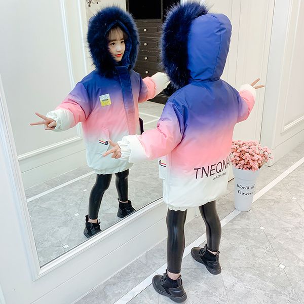 winter jacket for girls warm thick gradient color childrens clothing coat for girls parka down jacket winter overalls children, Blue;gray
winter jacket for girls warm thick gradient color childrens clothing coat for girls parka down jacket winter overalls children, Blue;gray