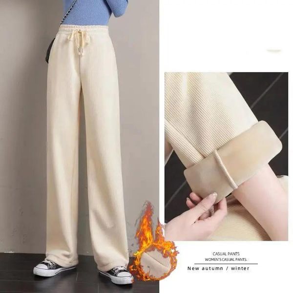 women's pants & capris winter velvet straight women fleece baggy ladies elastic waist casual trousers plus sizarm, Black;white
women's pants & capris winter velvet straight women fleece baggy ladies elastic waist casual trousers plus sizarm, Black;white