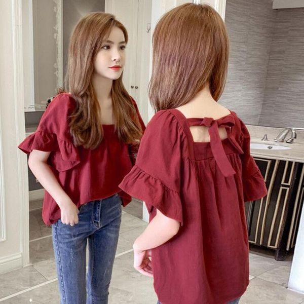 women's blouses & shirts square collar baby shirt female 2021 summer korean loose cover belly chiffon foreign style short sleeve open b, White
women's blouses & shirts square collar baby shirt female 2021 summer korean loose cover belly chiffon foreign style short sleeve open b, White