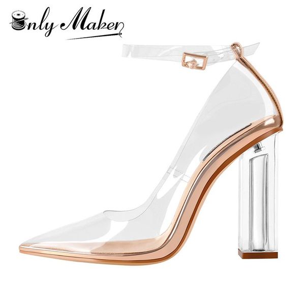 dress shoes onlymaker women's clear pumps pointed toe ankle strap block chunky high heel sandal size us 5 - us15, Black
dress shoes onlymaker women's clear pumps pointed toe ankle strap block chunky high heel sandal size us 5 - us15, Black