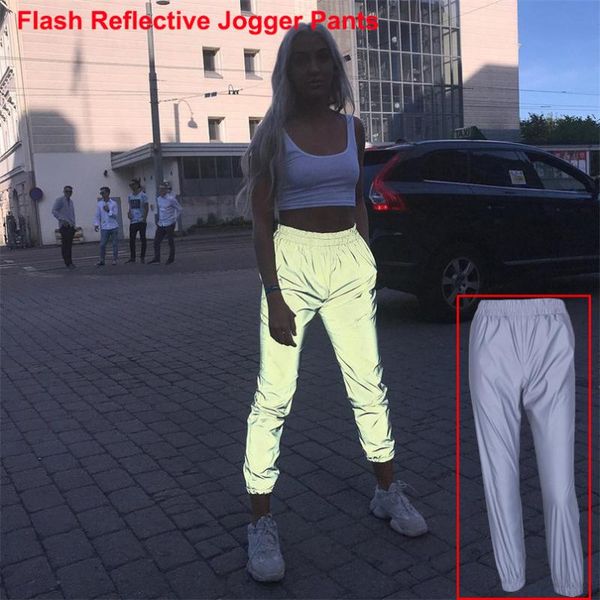 women's pants & capris 2021 flash reflective jogger autumn winter women night club sweatpants high waist casual gray solid streetwear t, Black;white
women's pants & capris 2021 flash reflective jogger autumn winter women night club sweatpants high waist casual gray solid streetwear t, Black;white