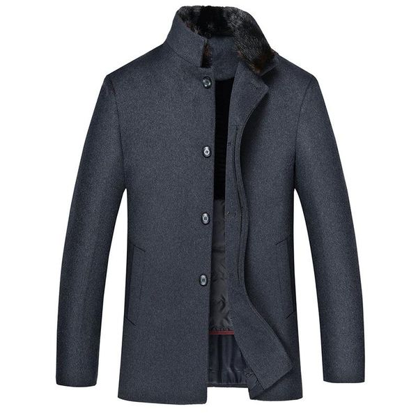 middle aged and elderly business woolen coat men's down liner thickened warm wool collar woolen father's winter coat, Black
middle aged and elderly business woolen coat men's down liner thickened warm wool collar woolen father's winter coat, Black