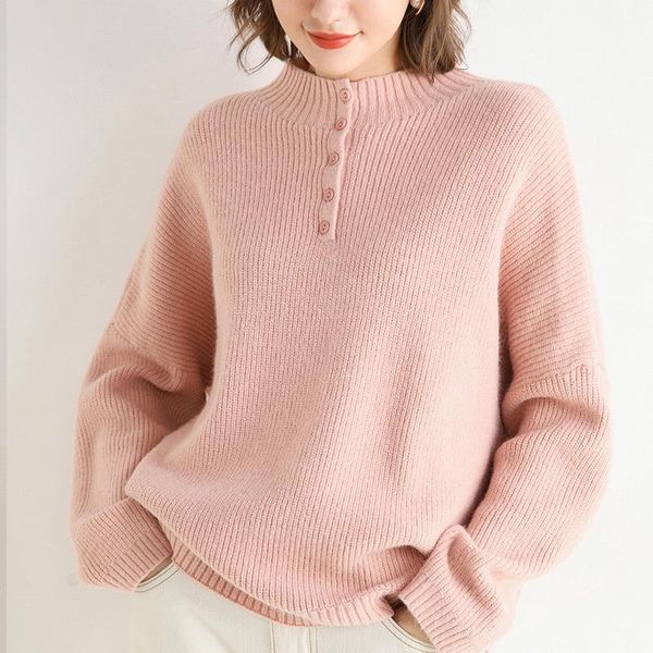 women's sweaters thicker half high neck pullover loose casual sweater long-sleeved warm lazy style outer autumn and winter, White;black
women's sweaters thicker half high neck pullover loose casual sweater long-sleeved warm lazy style outer autumn and winter, White;black