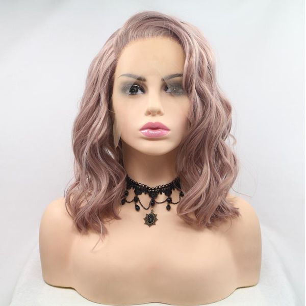 synthetic wigs m&h grey pink color short wavy hair lace front cosplay daily use natural frontal for black women
synthetic wigs m&h grey pink color short wavy hair lace front cosplay daily use natural frontal for black women