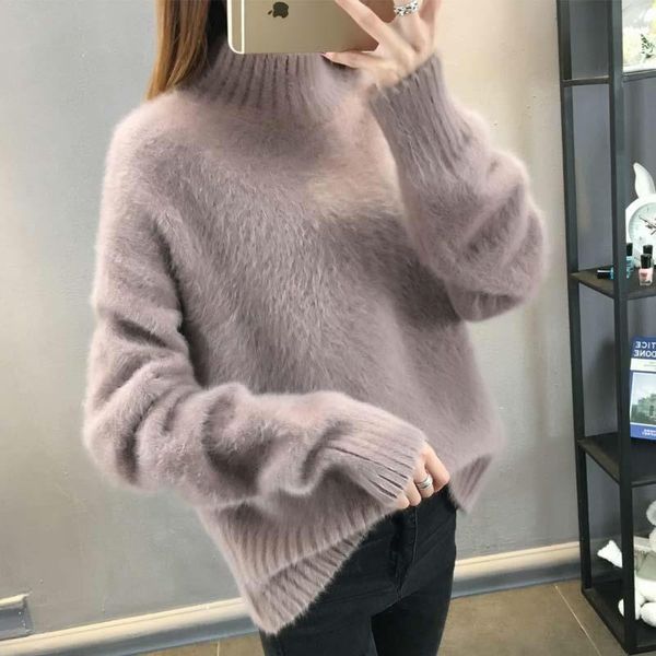 women's sweaters autumn and winter half high neck pullover sweater thickened mink knitted bottomed shirt womens, White;black
women's sweaters autumn and winter half high neck pullover sweater thickened mink knitted bottomed shirt womens, White;black