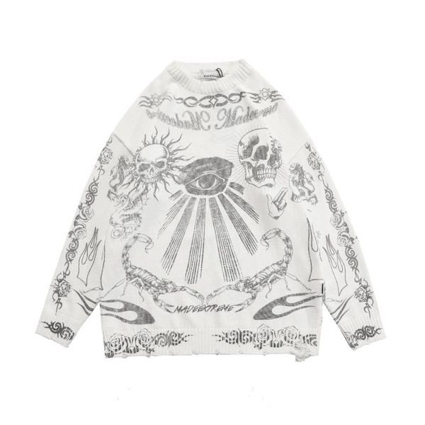 women's sweaters y2k men oversized sweater harajuku skull graffiti retro vintage knitted cotton pullover autumn winter, White;black
women's sweaters y2k men oversized sweater harajuku skull graffiti retro vintage knitted cotton pullover autumn winter, White;black