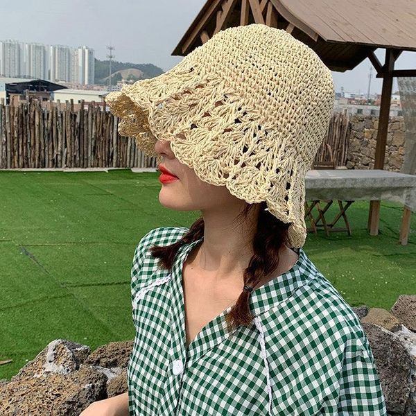 wide brim hats 202103-yz summer handmade paper ruffles hollow knitting sunshade beach holiday lady sun cap women leisure hat, Blue;gray
wide brim hats 202103-yz summer handmade paper ruffles hollow knitting sunshade beach holiday lady sun cap women leisure hat, Blue;gray
