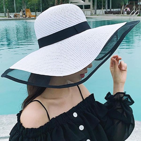 wide brim hats summer female sun visor hat lace big classic folding straw casual outdoor beach shade women uv protection, Blue;gray
wide brim hats summer female sun visor hat lace big classic folding straw casual outdoor beach shade women uv protection, Blue;gray