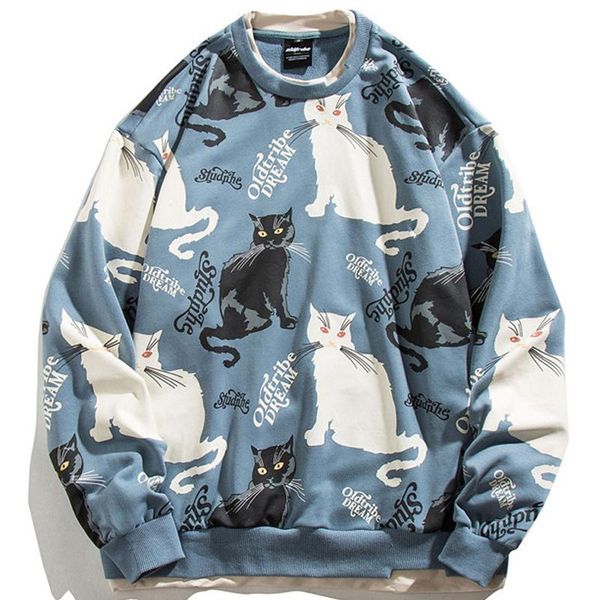 men's hoodies & sweatshirts men anime cat print sweatshirt japanese couple cotton loose casual sports hedging round neck patchwork swea, Black
men's hoodies & sweatshirts men anime cat print sweatshirt japanese couple cotton loose casual sports hedging round neck patchwork swea, Black