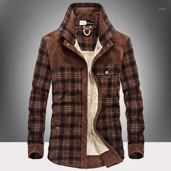 plus velvet thickening shirt male autumn and winter warm long sleeve retro plaid casual cotton loose large size shirt coat 50cs1, White;black
plus velvet thickening shirt male autumn and winter warm long sleeve retro plaid casual cotton loose large size shirt coat 50cs1, White;black