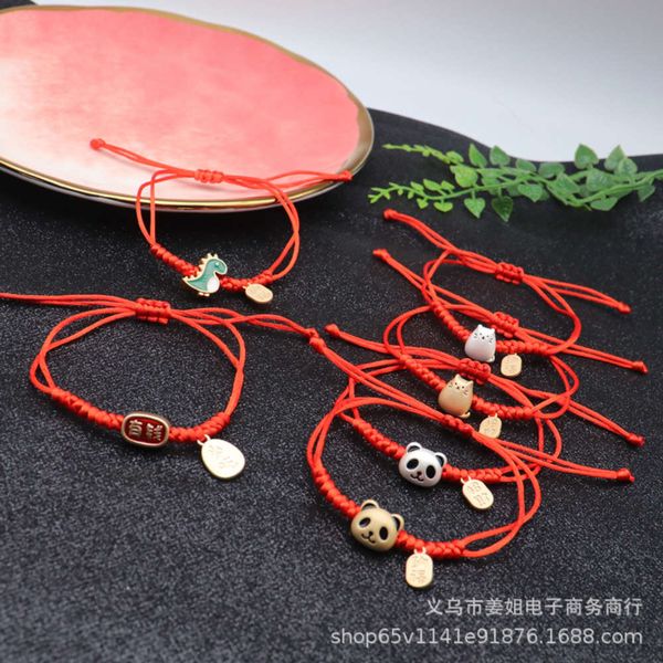 trendy dragon cat panda red rope weaving lovers bracelet dinosaur diy jewelry student gift live broadcast, Golden;silver
trendy dragon cat panda red rope weaving lovers bracelet dinosaur diy jewelry student gift live broadcast, Golden;silver