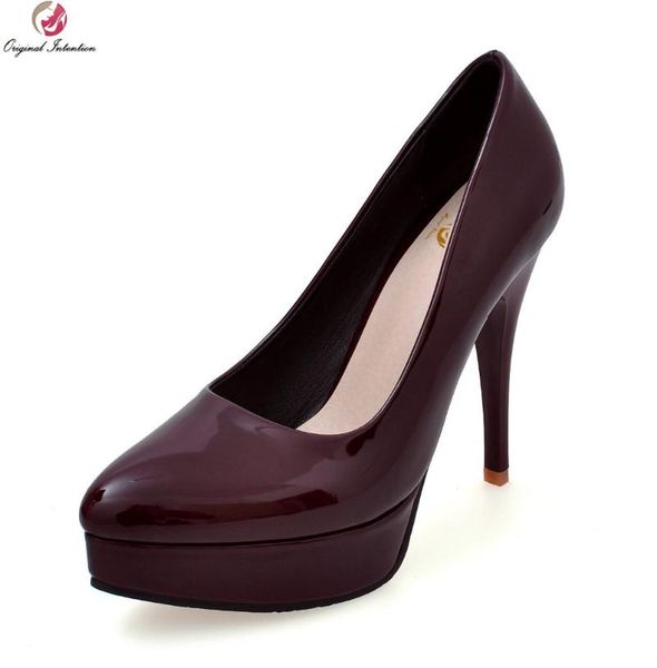 dress shoes original intention fashion women pumps pointed toe platform high heels patent leather woman wedding, Black
dress shoes original intention fashion women pumps pointed toe platform high heels patent leather woman wedding, Black