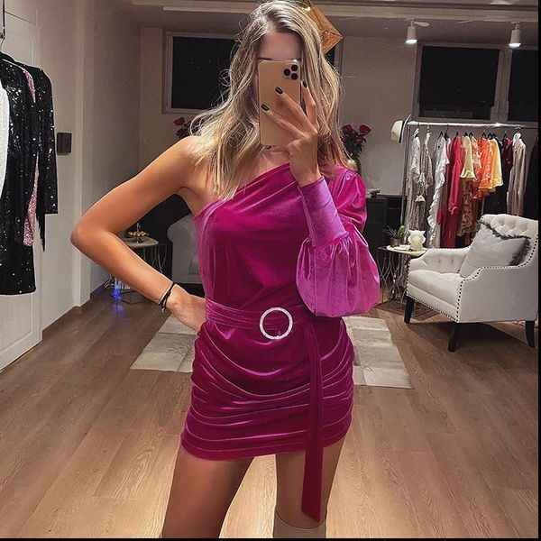 new fashion spring club dress long sleeve one shoulder women velour velvet bodycon mini party dress solid gv500, Black;gray
new fashion spring club dress long sleeve one shoulder women velour velvet bodycon mini party dress solid gv500, Black;gray
