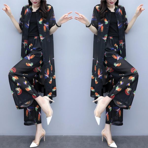 women's tracksuits floral print large size 3 piece set women elegant summer suit ensemble femme deux pieces conjunto feminino woman, Gray
women's tracksuits floral print large size 3 piece set women elegant summer suit ensemble femme deux pieces conjunto feminino woman, Gray