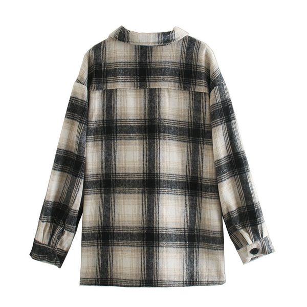 women's jackets british plaid women vintage casual loose oversized long sleeve woolen shirts jackets autumn winter camisas de, Black;brown
women's jackets british plaid women vintage casual loose oversized long sleeve woolen shirts jackets autumn winter camisas de, Black;brown