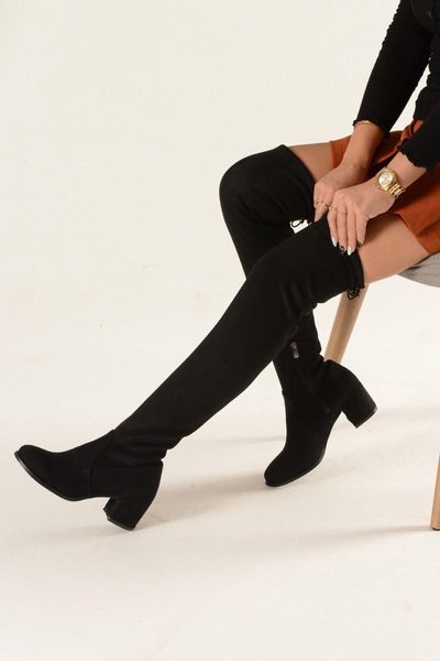 boots diz üstü çizme siyah süet klu streç ve esnek, Black
boots diz üstü çizme siyah süet klu streç ve esnek, Black