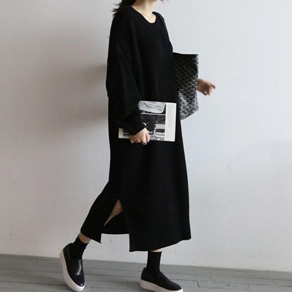 casual dresses long womens knitting dress 2021 autumn winter solid color split fork loose round neck fashion sweater, Black;gray
casual dresses long womens knitting dress 2021 autumn winter solid color split fork loose round neck fashion sweater, Black;gray