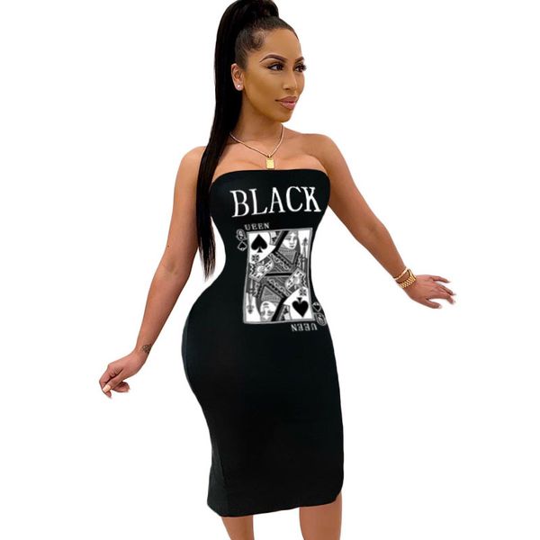 2021 pocker spade printing thes strapless bodycon midi dress women's fashions feminine summer red black party street wear xoj2, Black;gray
2021 pocker spade printing thes strapless bodycon midi dress women's fashions feminine summer red black party street wear xoj2, Black;gray
