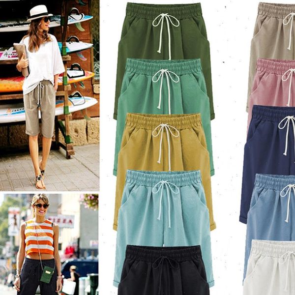 summer casual drawstring elastic women short knee length bermuda large size plus 6xl, White;black
summer casual drawstring elastic women short knee length bermuda large size plus 6xl, White;black