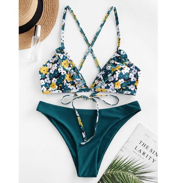 women's summer floral print ruffle high cut bikini set two piece swimsuit bikini split swimwear
women's summer floral print ruffle high cut bikini set two piece swimsuit bikini split swimwear