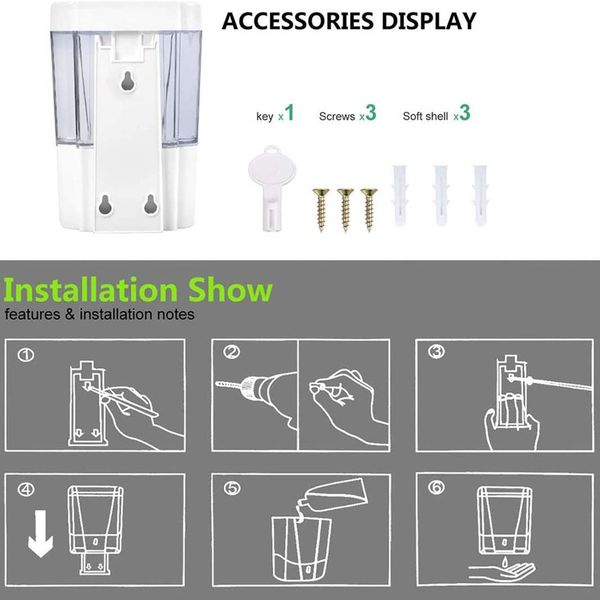 700ml automatic sensor electric wall mounted liquid soap dispenser bathroom hand wash shower gel pump
700ml automatic sensor electric wall mounted liquid soap dispenser bathroom hand wash shower gel pump