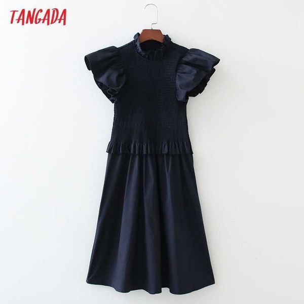 tangada summer women solid pleated dress flare short sleeve stand collar females mini dresses vestidos 1d123 210609, Black;gray
tangada summer women solid pleated dress flare short sleeve stand collar females mini dresses vestidos 1d123 210609, Black;gray