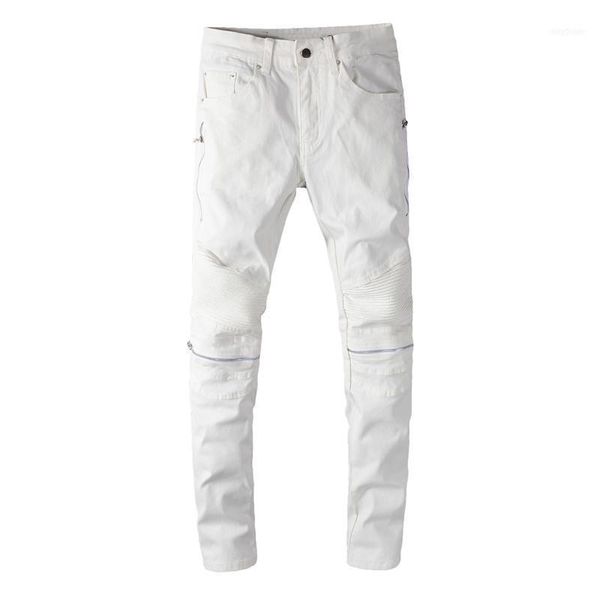 men's jeans 2021 fashion designer men white slim fit elastic hip hop spliced punk pants streetwear biker homme1, Blue
men's jeans 2021 fashion designer men white slim fit elastic hip hop spliced punk pants streetwear biker homme1, Blue