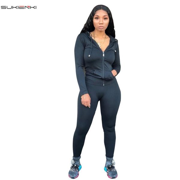 two piece dress spring autumn women pieces set solid v neck zipper hooded long sleeve pockets full length sports street wear casual outfits, White
two piece dress spring autumn women pieces set solid v neck zipper hooded long sleeve pockets full length sports street wear casual outfits, White