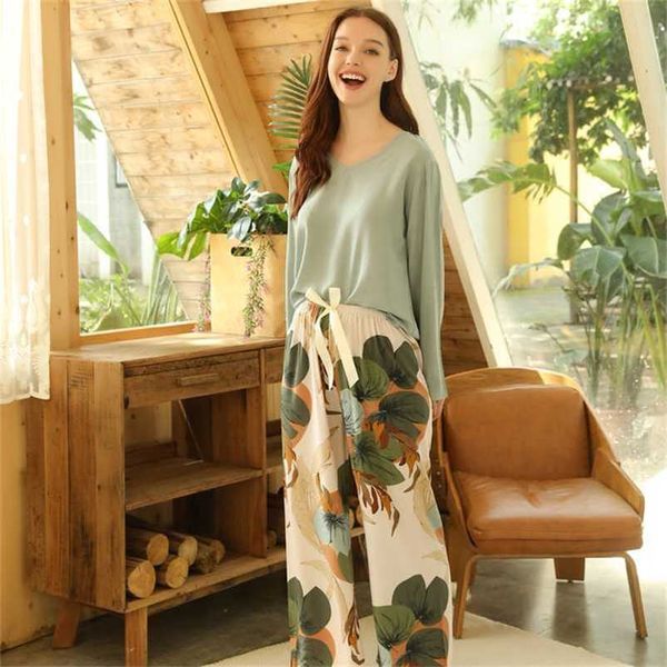 spring summer floral printed pyjama sleepwear female casual v neck long sleeve elastic waist nightwear retro women's pajamas set 211007, Black;red
spring summer floral printed pyjama sleepwear female casual v neck long sleeve elastic waist nightwear retro women's pajamas set 211007, Black;red