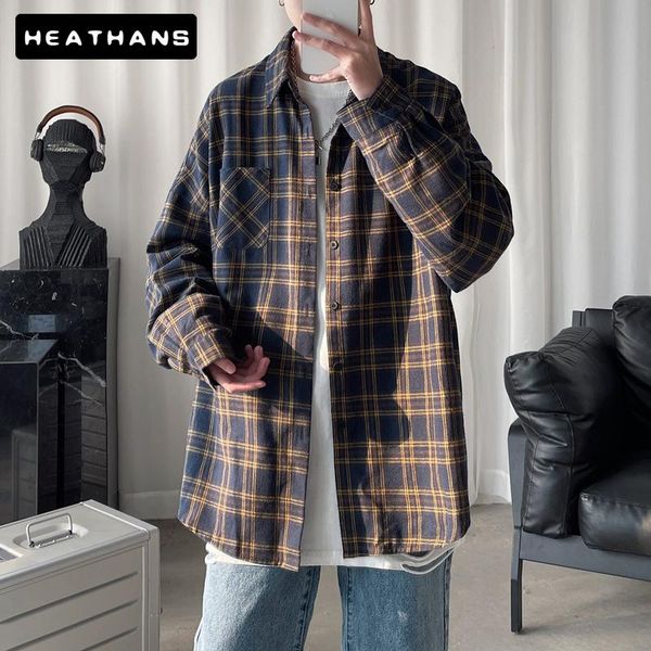 men's casual shirts plaid long-sleeve shirt mens vintage spring autumn male korean loose color contrast couple jacket men clothes, White;black
men's casual shirts plaid long-sleeve shirt mens vintage spring autumn male korean loose color contrast couple jacket men clothes, White;black