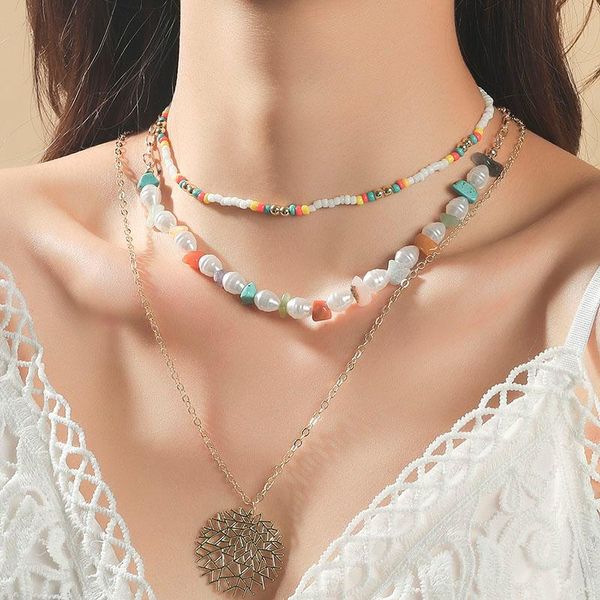 pendant necklaces 3 pcs/set boho natural stone pearl white glass beads handmade beaded for women gold chain iron sheet necklace, Silver
pendant necklaces 3 pcs/set boho natural stone pearl white glass beads handmade beaded for women gold chain iron sheet necklace, Silver