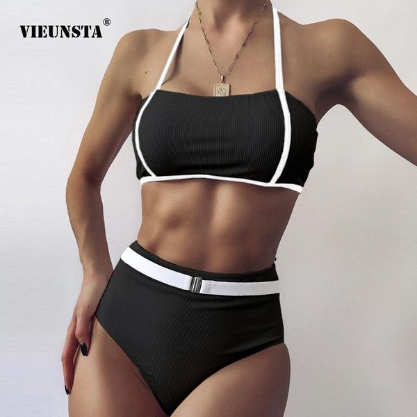 summer strapless elegant two piece swimsuit high waist belted bathing beachwear fashion halter ribbed women's swimwear 2021
summer strapless elegant two piece swimsuit high waist belted bathing beachwear fashion halter ribbed women's swimwear 2021