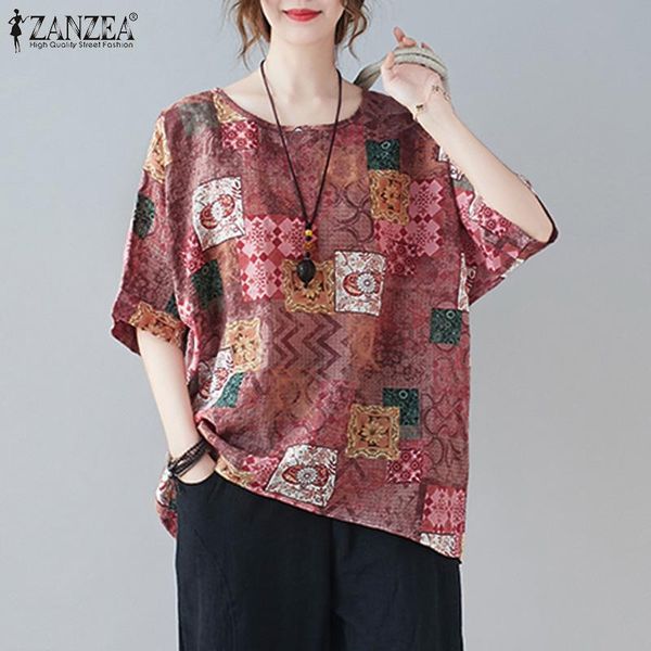 women's blouses & shirts women elegant 2022 summer retro print casual o-neck loose tunic lady short sleeve blusas femme, White
women's blouses & shirts women elegant 2022 summer retro print casual o-neck loose tunic lady short sleeve blusas femme, White
