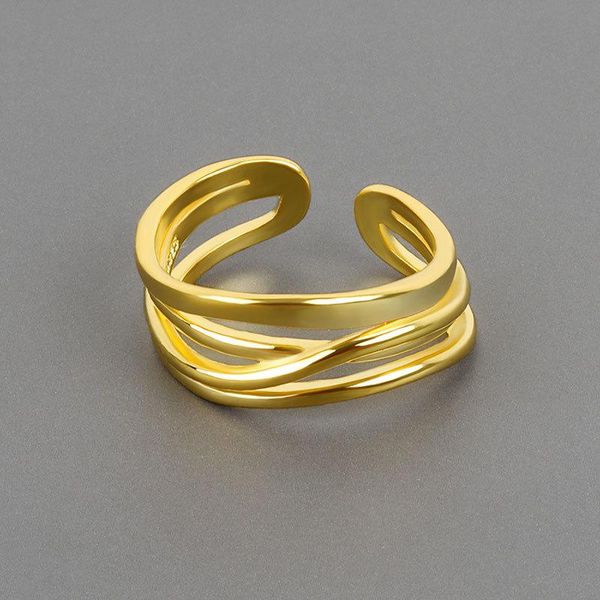cluster rings 925 sterling silver multi-layer winding opening for women trendy creative irregular geometric birthday party jewelry gifts, Golden;silver
cluster rings 925 sterling silver multi-layer winding opening for women trendy creative irregular geometric birthday party jewelry gifts, Golden;silver