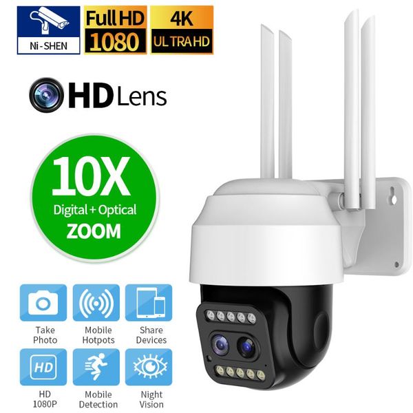 cameras 3mp ip camera dual lens binocular 10x zoom 1080p cctv surveillance security ai human detection audio wireless wifi
cameras 3mp ip camera dual lens binocular 10x zoom 1080p cctv surveillance security ai human detection audio wireless wifi