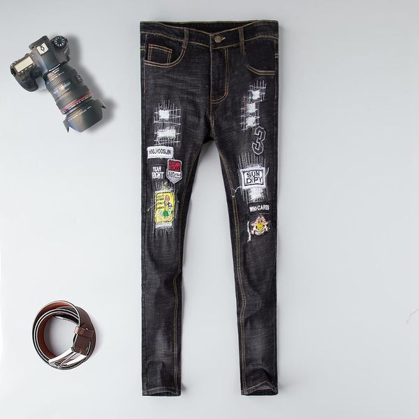 2021 new mark cotton brem pants straight black torn fasion homme casual plus size men's printed jeans 8aqh, Blue
2021 new mark cotton brem pants straight black torn fasion homme casual plus size men's printed jeans 8aqh, Blue