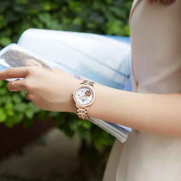 wristwatches women's waterproof automatic mechanical watch fashion simple hollow out, Slivery;brown
wristwatches women's waterproof automatic mechanical watch fashion simple hollow out, Slivery;brown