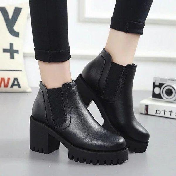 boots winter thick-heeled thick short women's fashion riding plus velvet warm casual shoes, Black
boots winter thick-heeled thick short women's fashion riding plus velvet warm casual shoes, Black